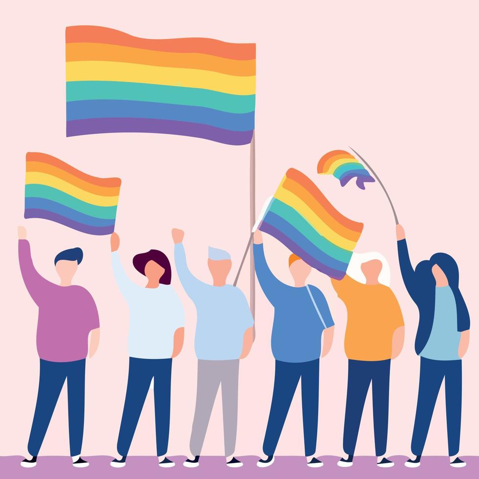 lgbt pride day and month gay parade vector