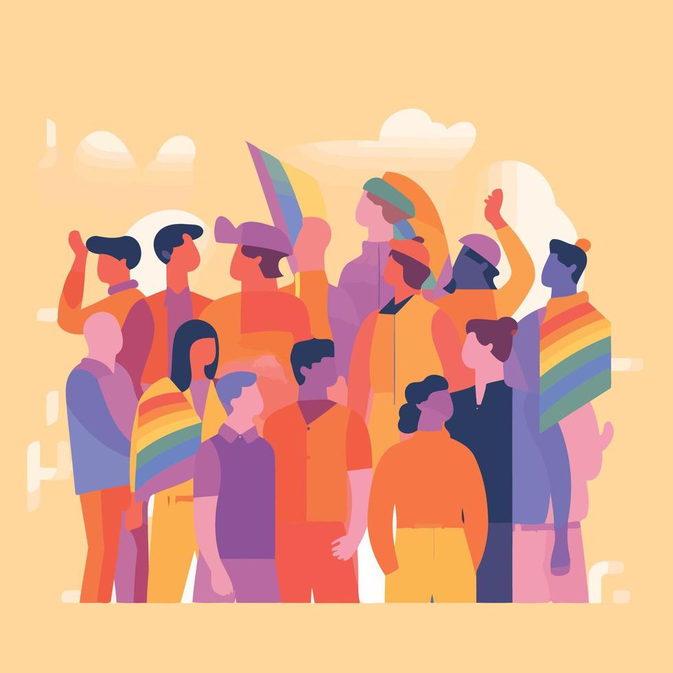 lgbt pride day and month gay parade vector