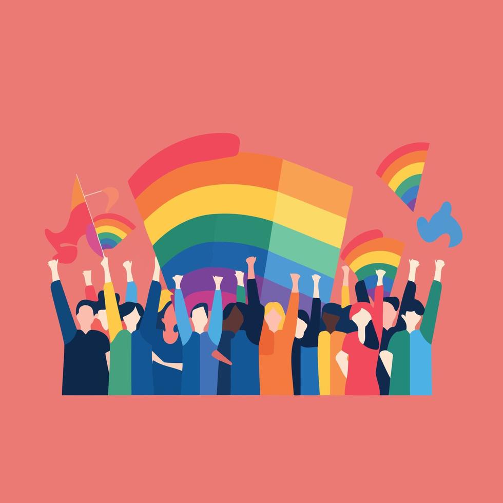 lgbt pride day and month gay parade vector