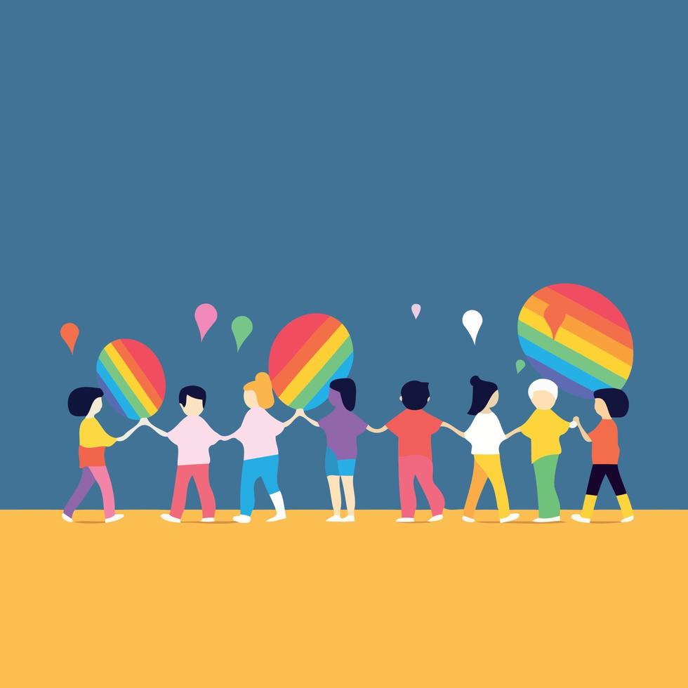 lgbt pride day and month gay parade vector