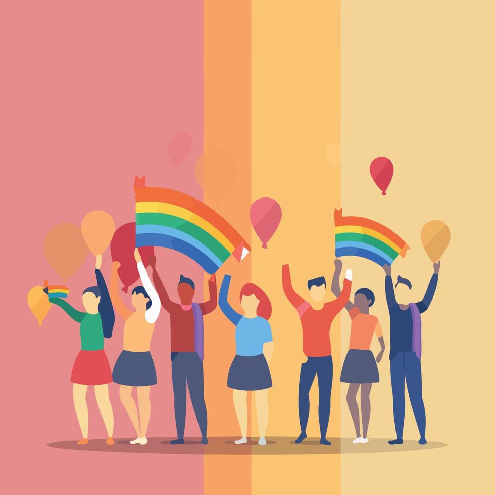 lgbt pride day and month gay parade vector