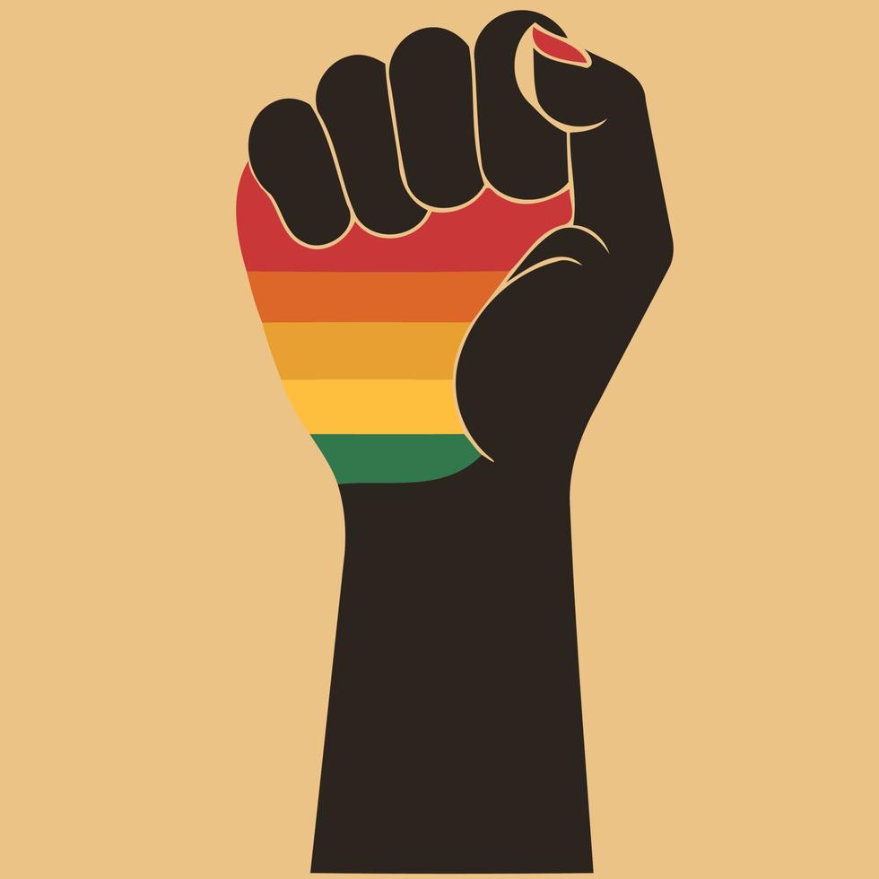 lgbt pride day and month clenched fist colorful vector