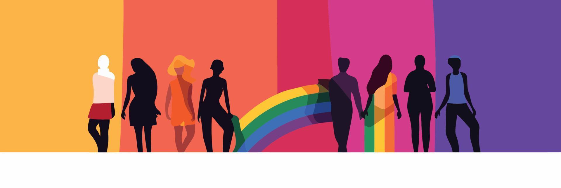 lgbt orgullo día y mes arco iris antecedentes vector