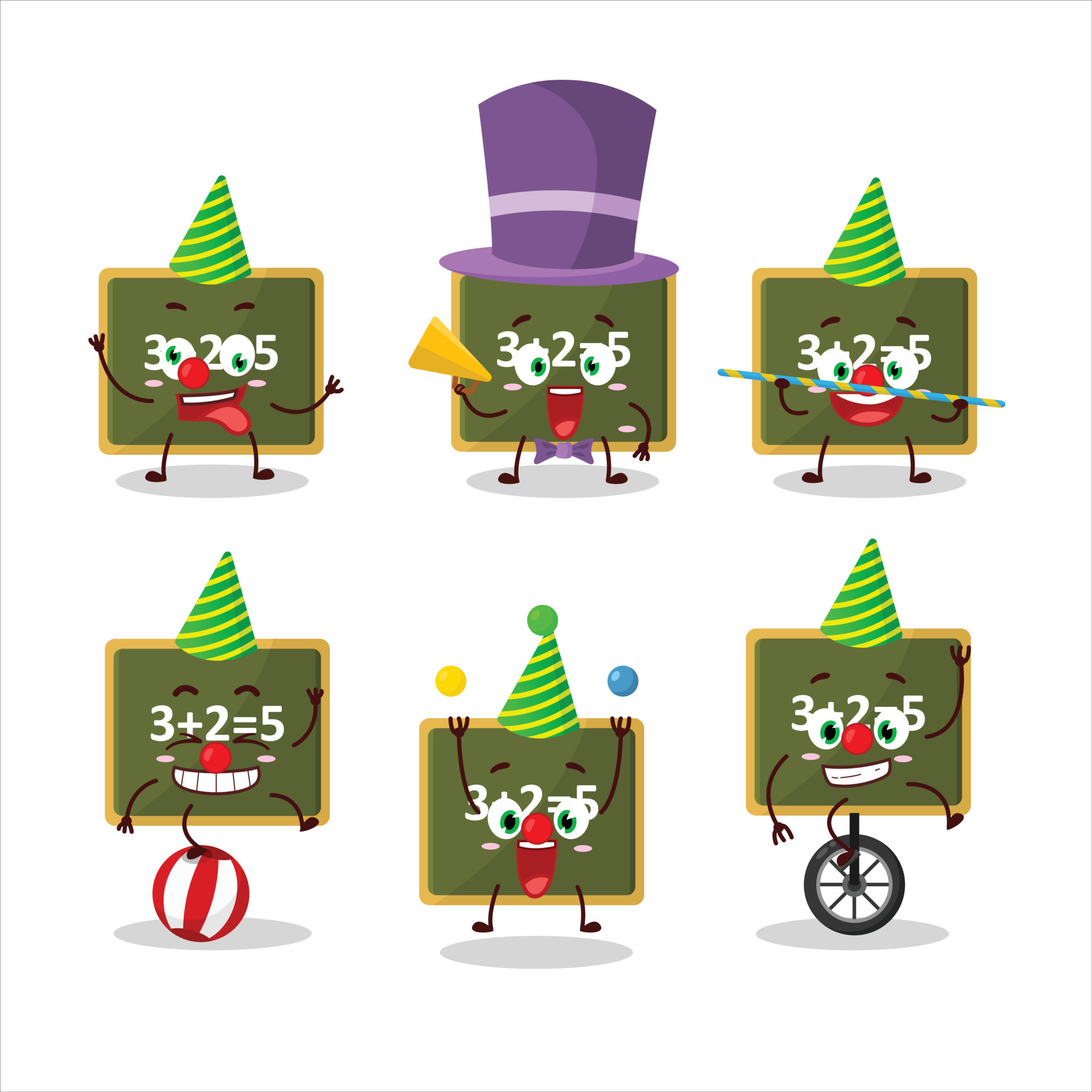 Cartoon character of chalk board with various circus shows 22605693