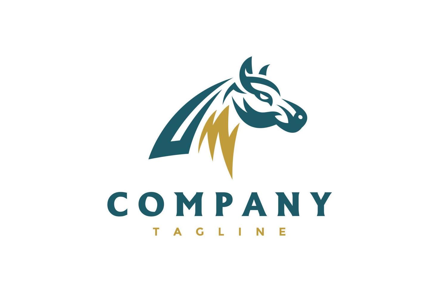 caballo y relámpago logo vector