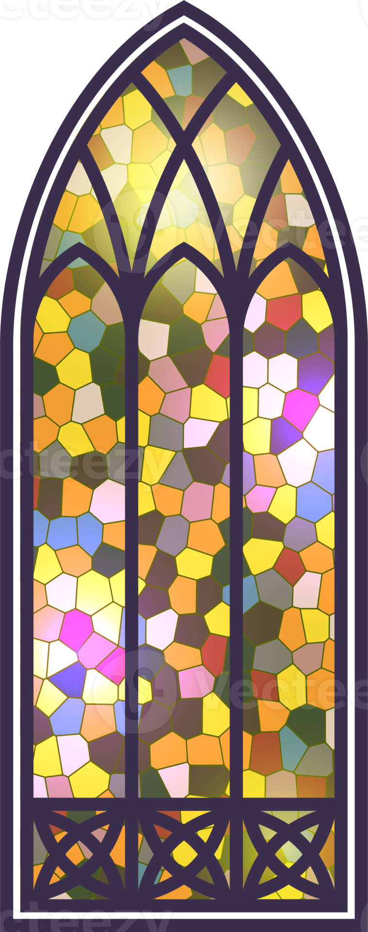 Free Gothic Window Vintage Stained Glass Church Frame Element Of