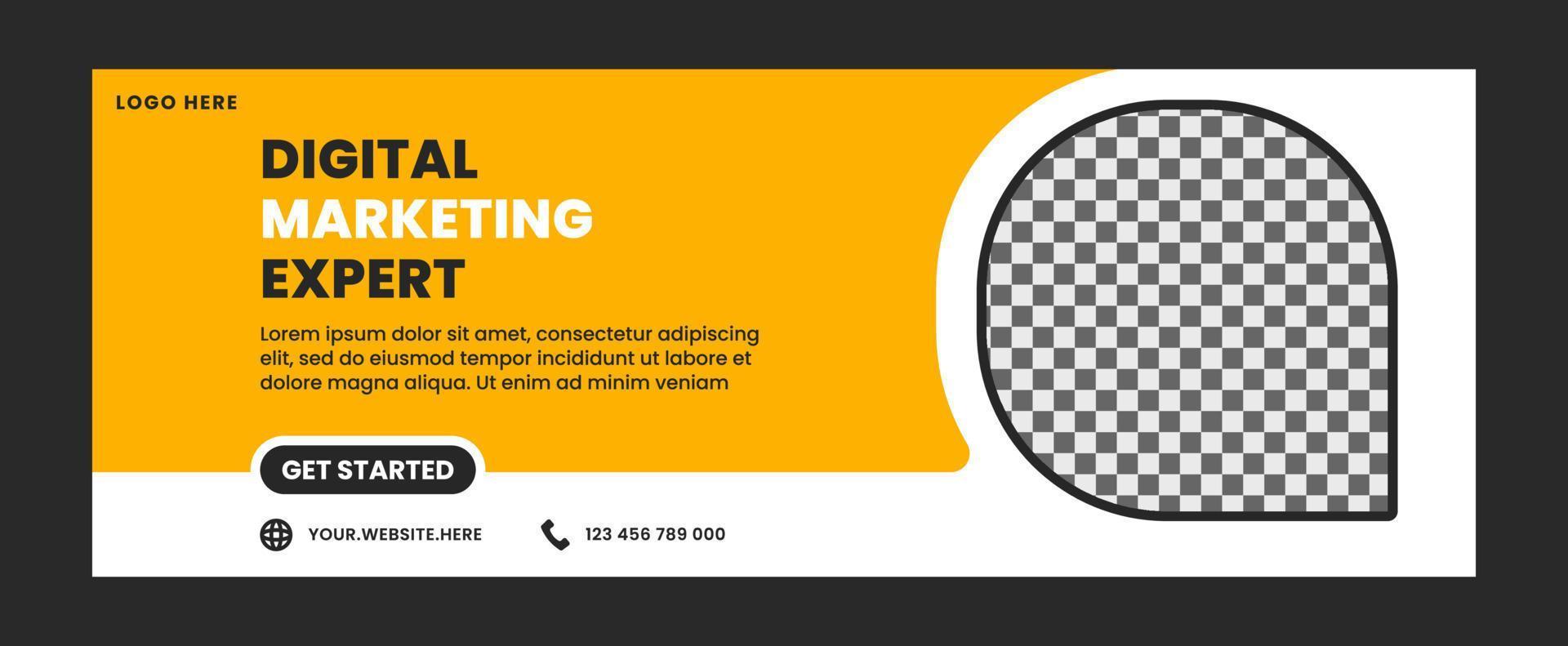 digital marketing banner cover template for social media post vector