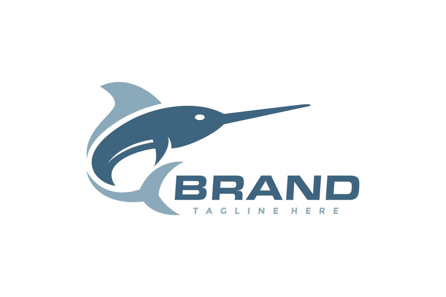 simple marlin fish logo vector