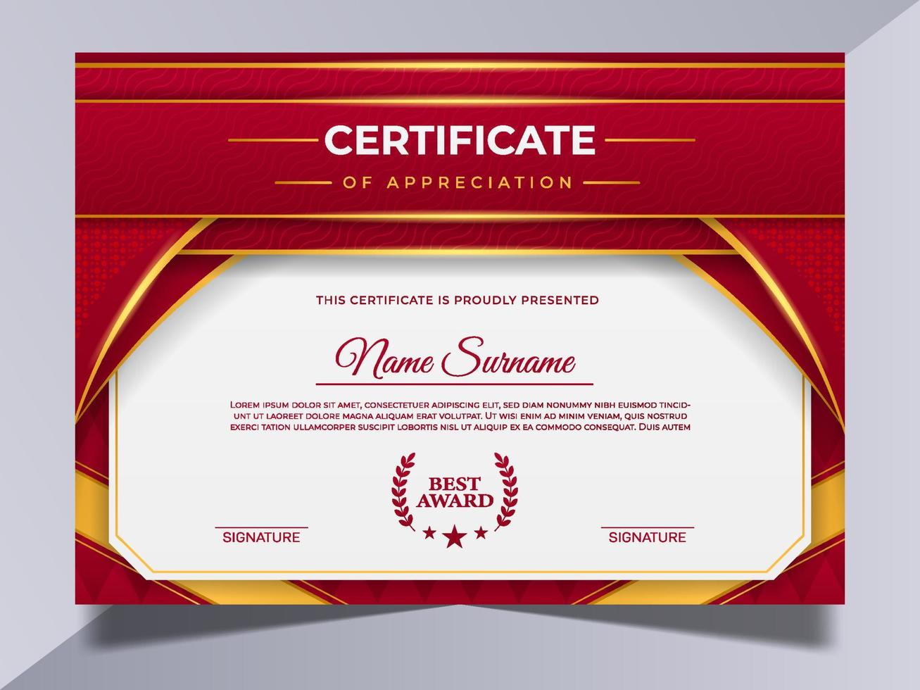 plantilla de certificado creativo vector