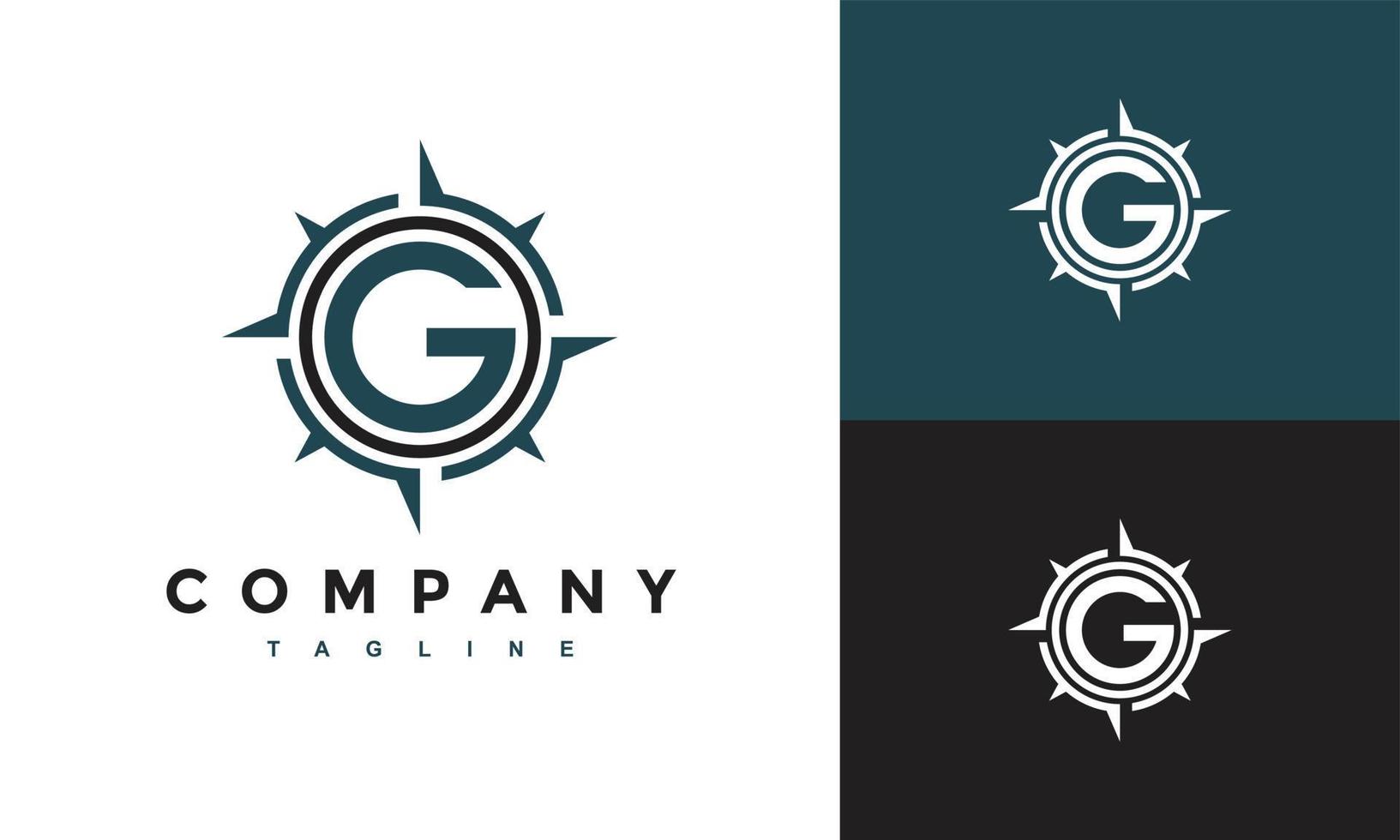 initials G compass logo 22606102 Vector Art at Vecteezy
