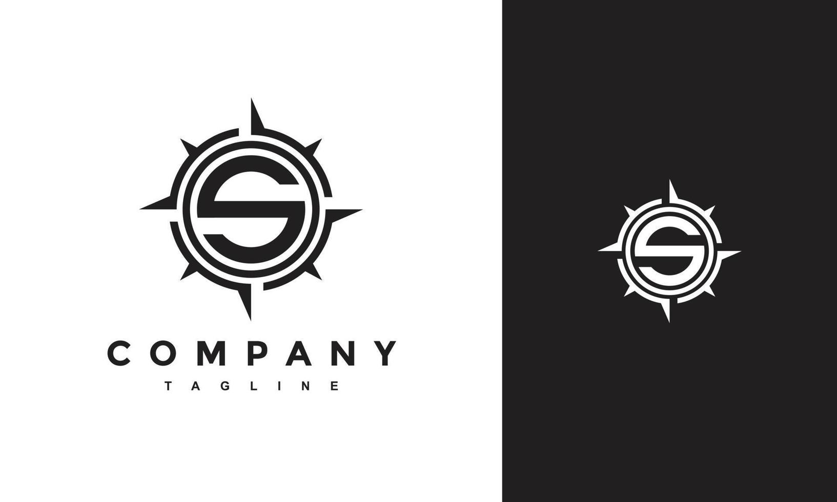 initial S compass logo vector