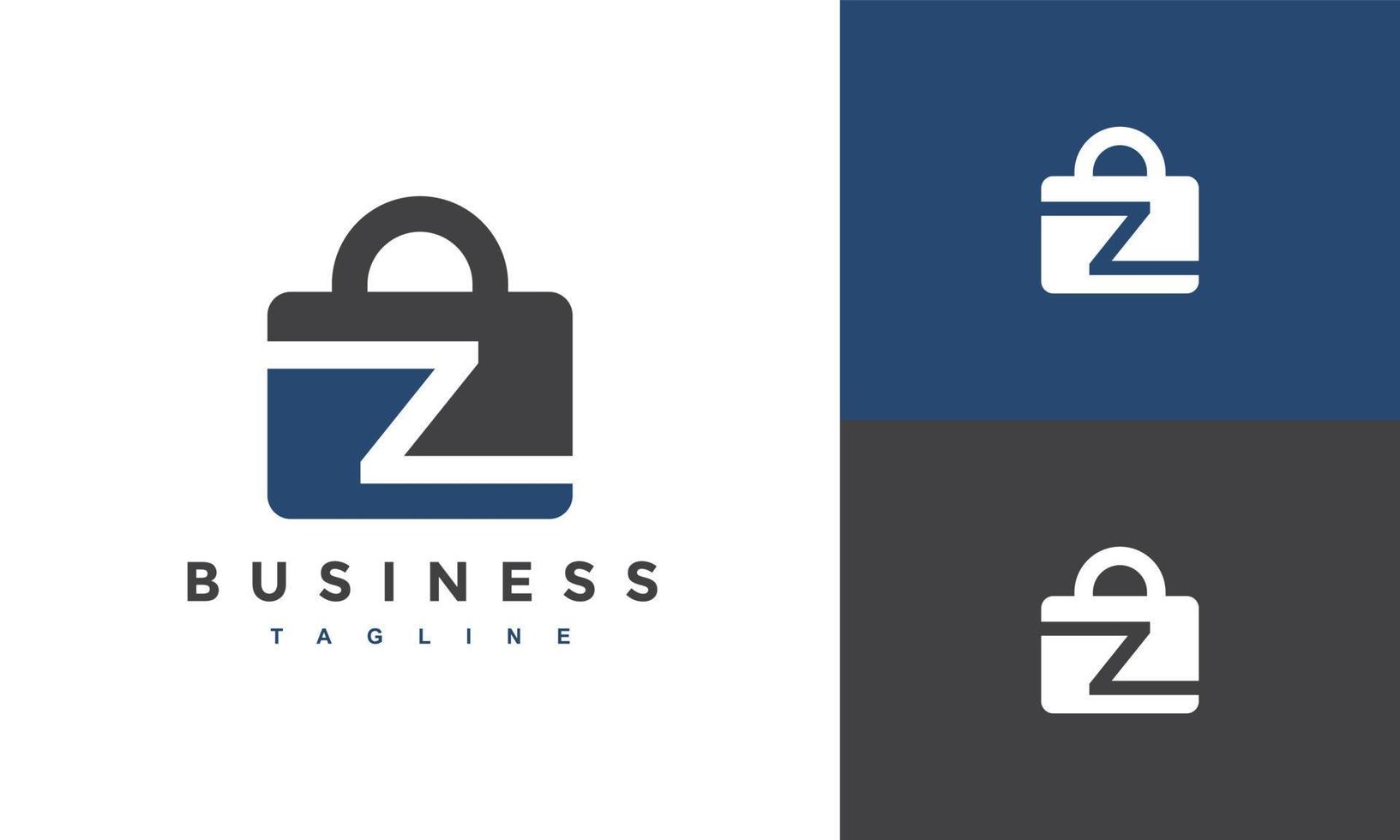 initial Z suitcase logo vector