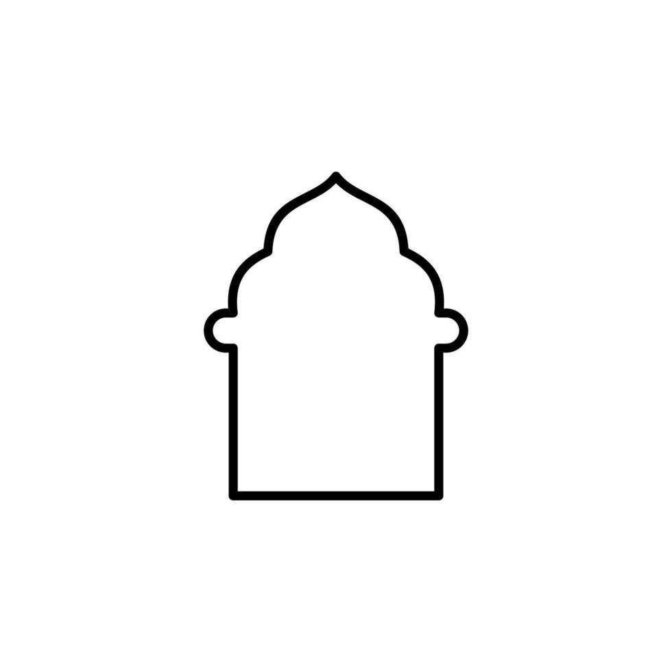 islamic window and door ornament icon vector