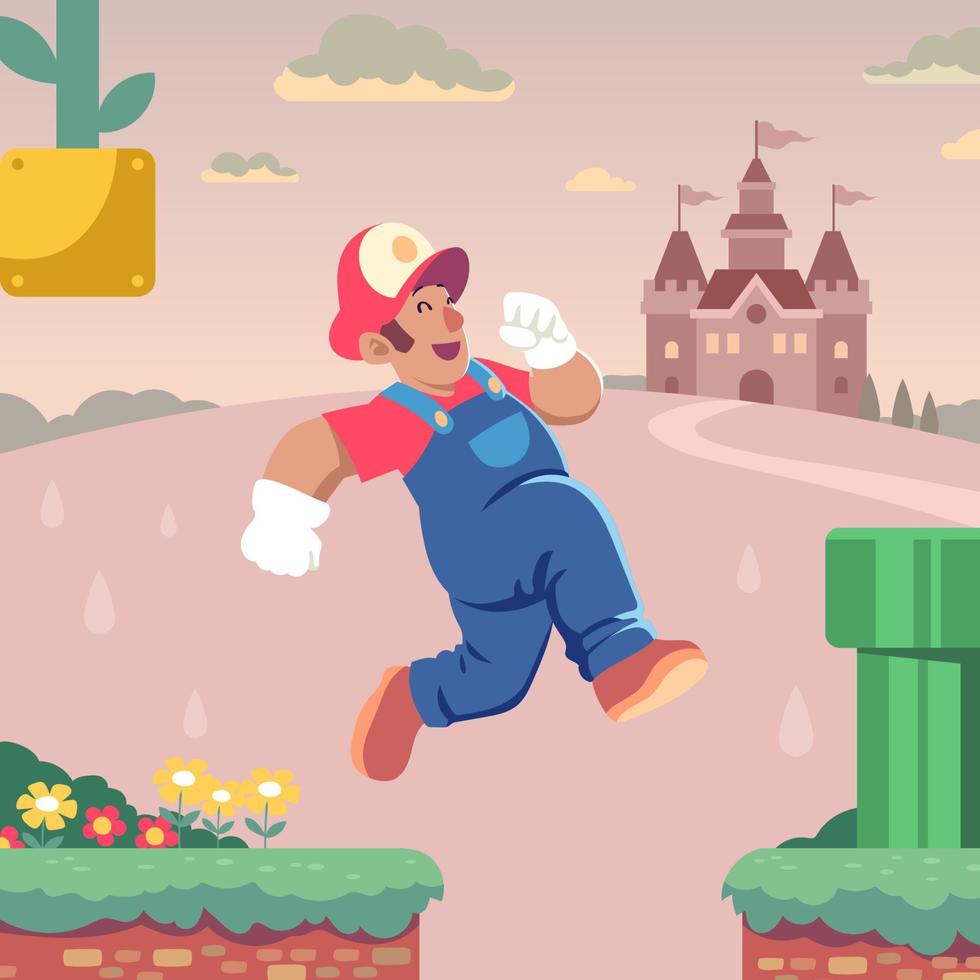 Plumber Game Character Concept vector
