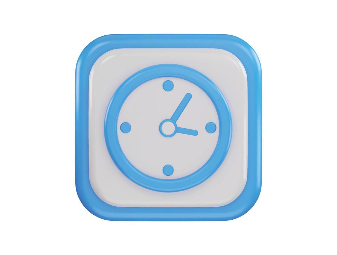 clock icon 3d rendering vector illustration