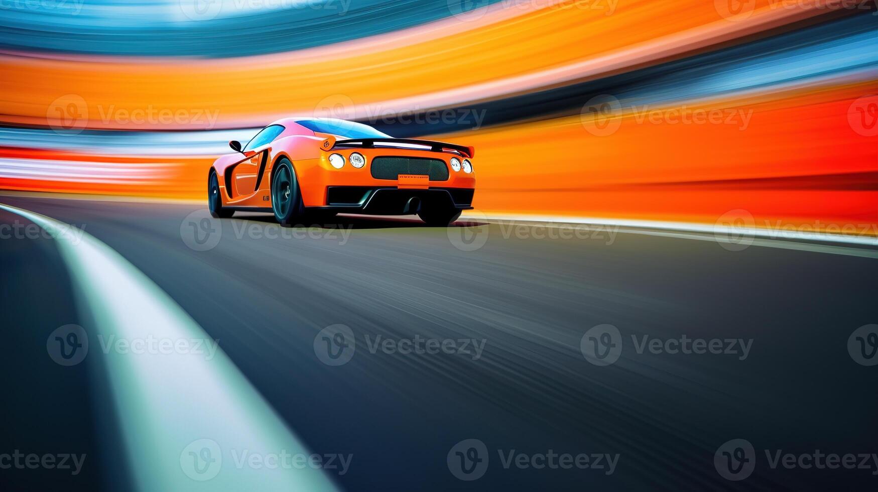 Speeding Through the Race Track. photo