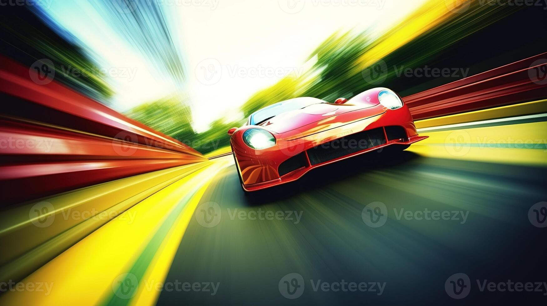 Speeding Through the Race Track. photo
