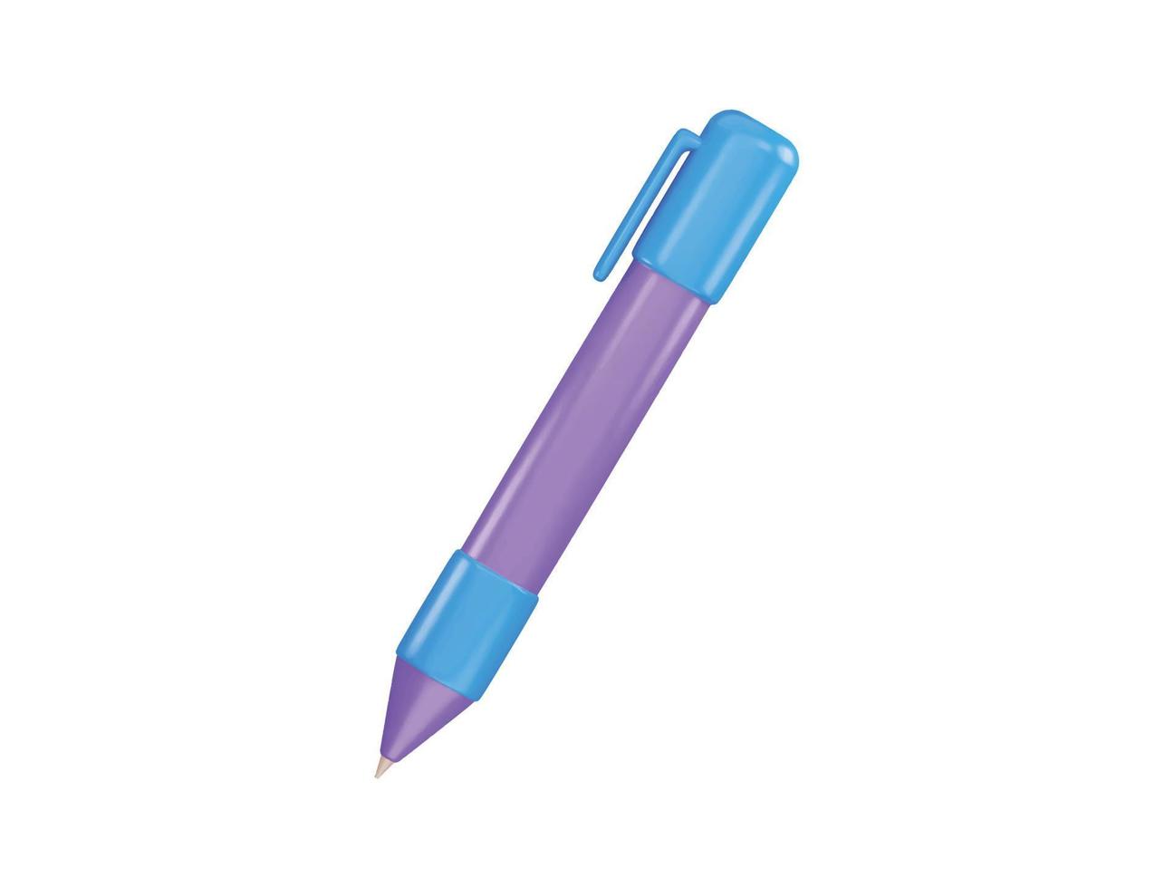 pen volumetric stationery for writing and creative drawing icon 3d rendering vector illustration