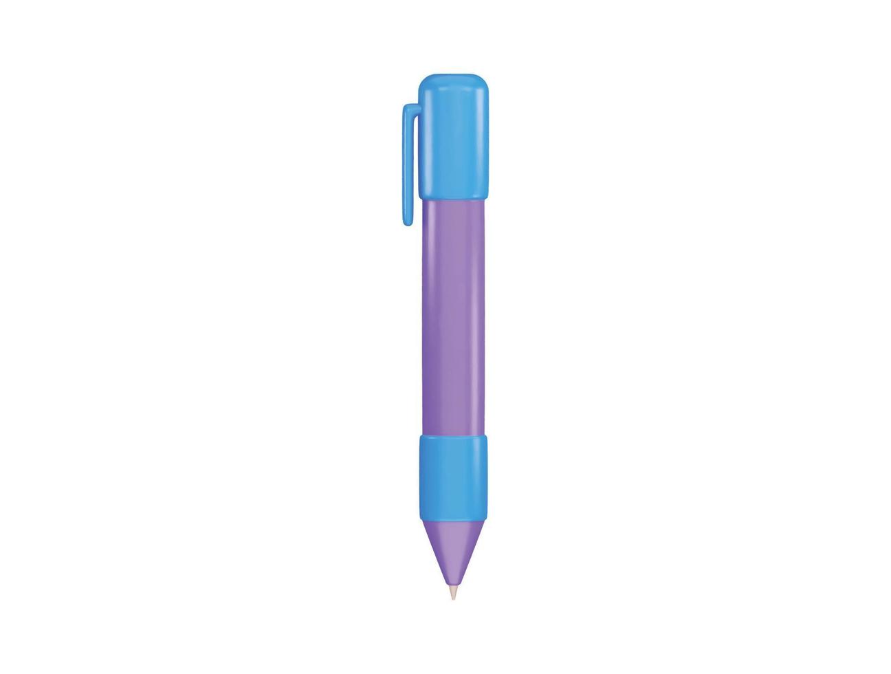 pen volumetric stationery for writing and creative drawing icon 3d rendering vector illustration