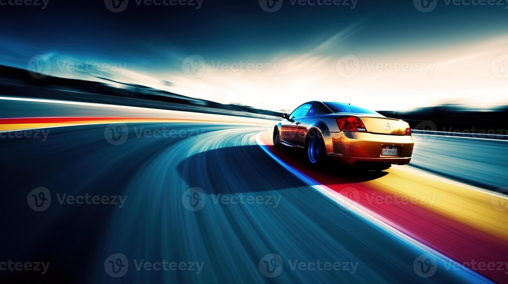 Speeding Through the Race Track. photo