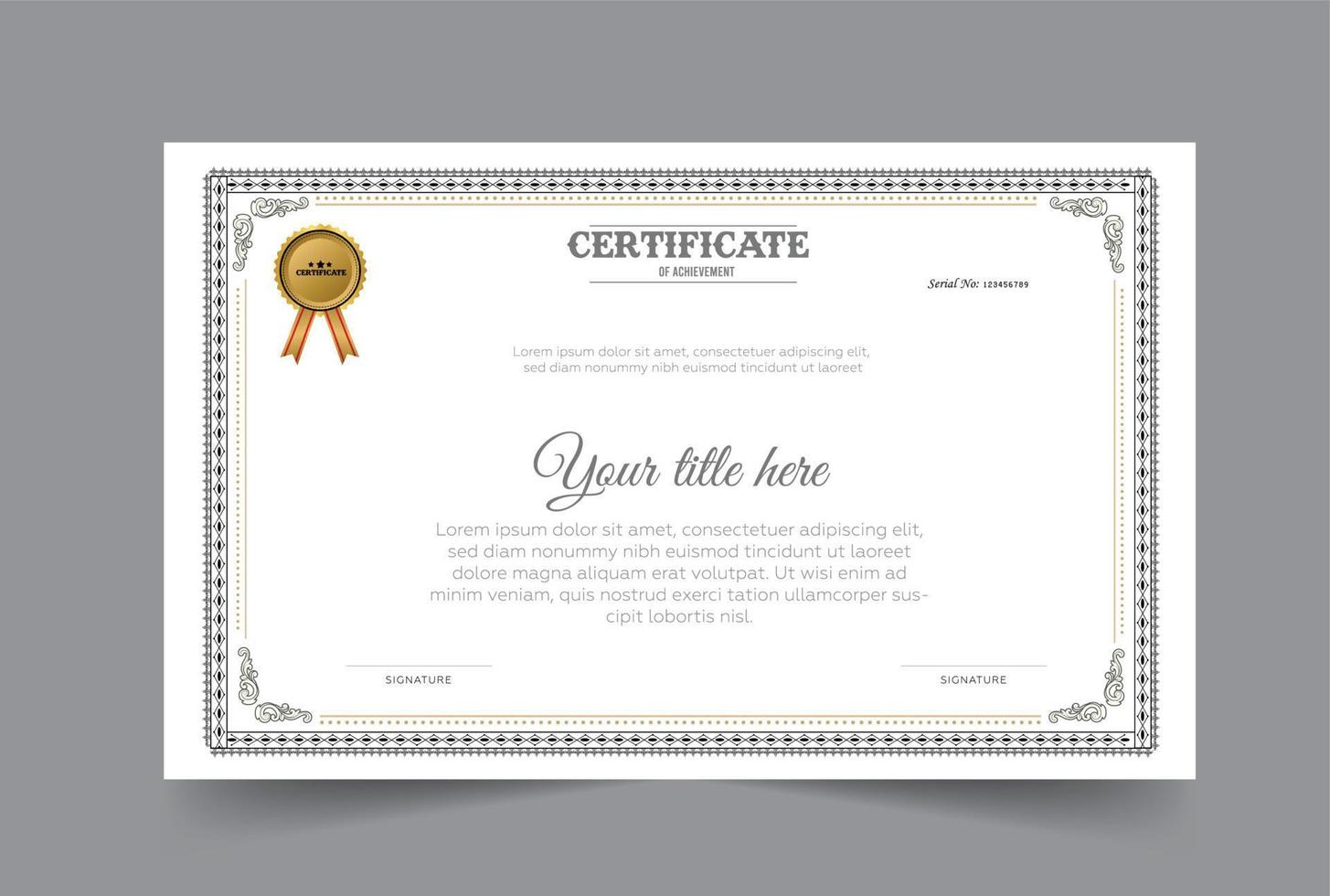 certificate template design with Vector