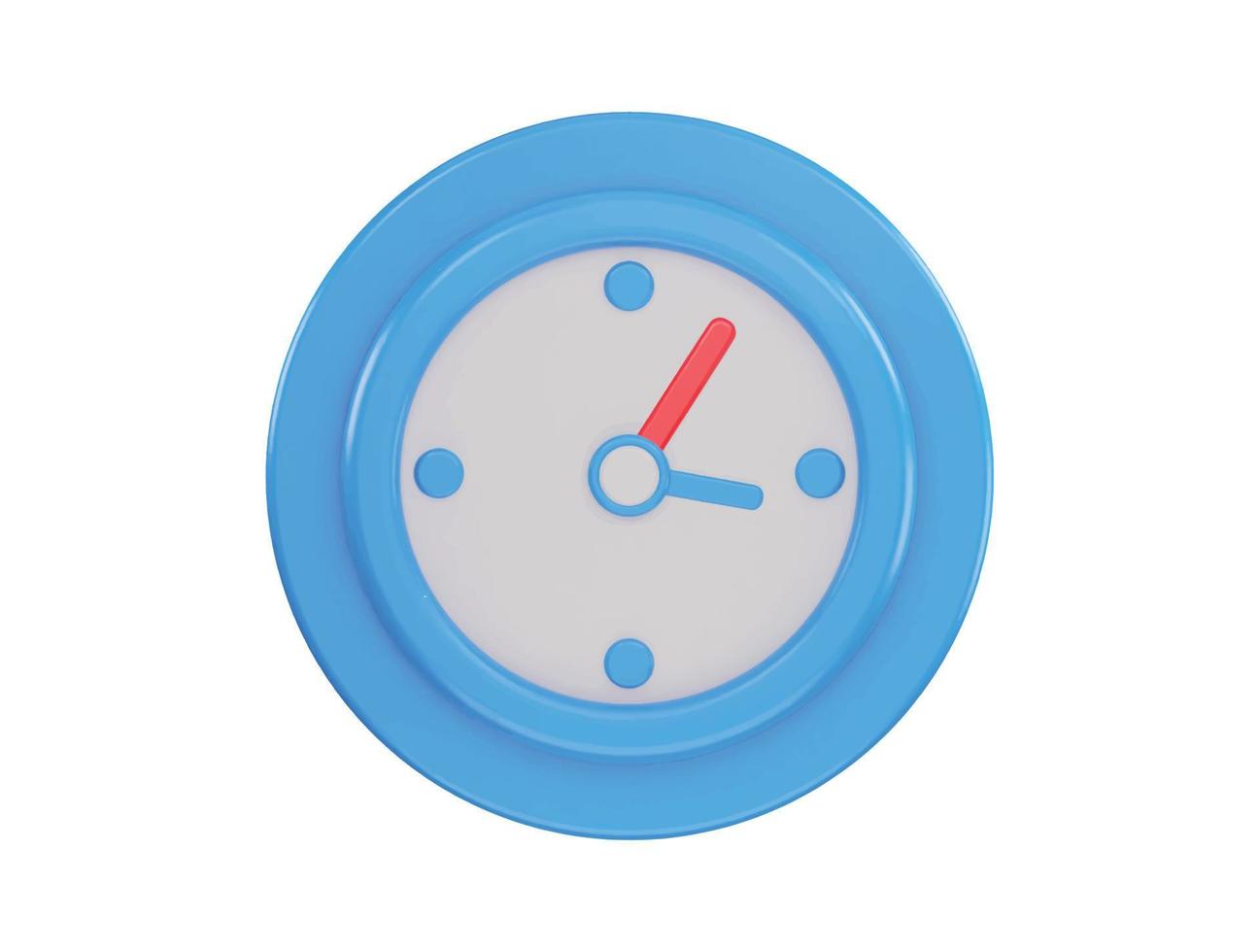 clock icon 3d rendering vector illustration
