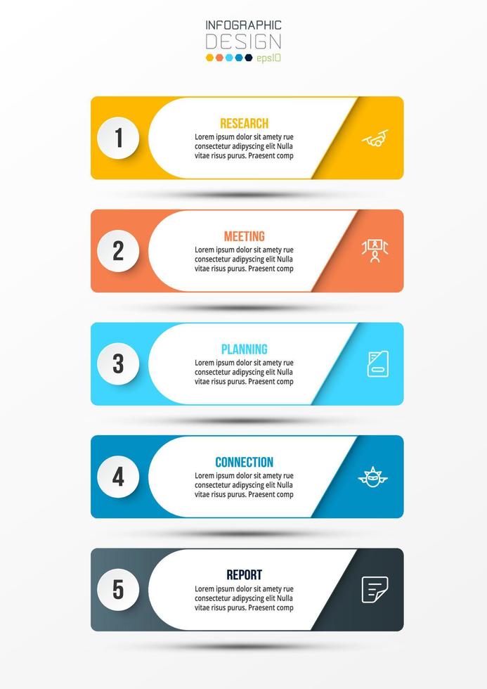 Infographic template business concept with step. vector