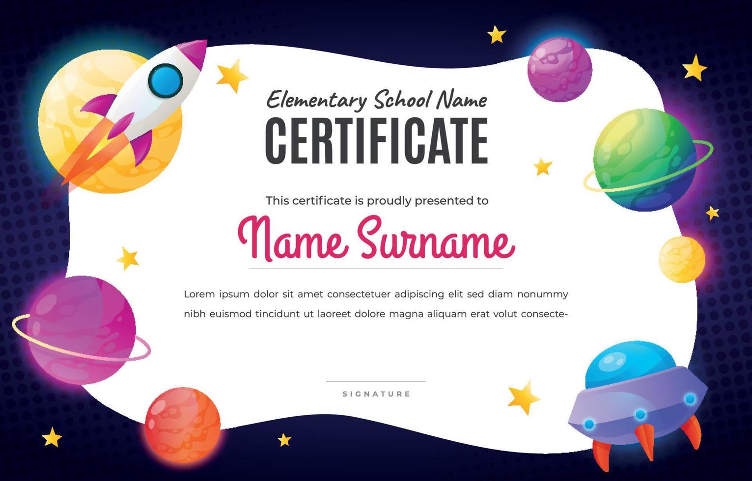 Children Certificate Template vector