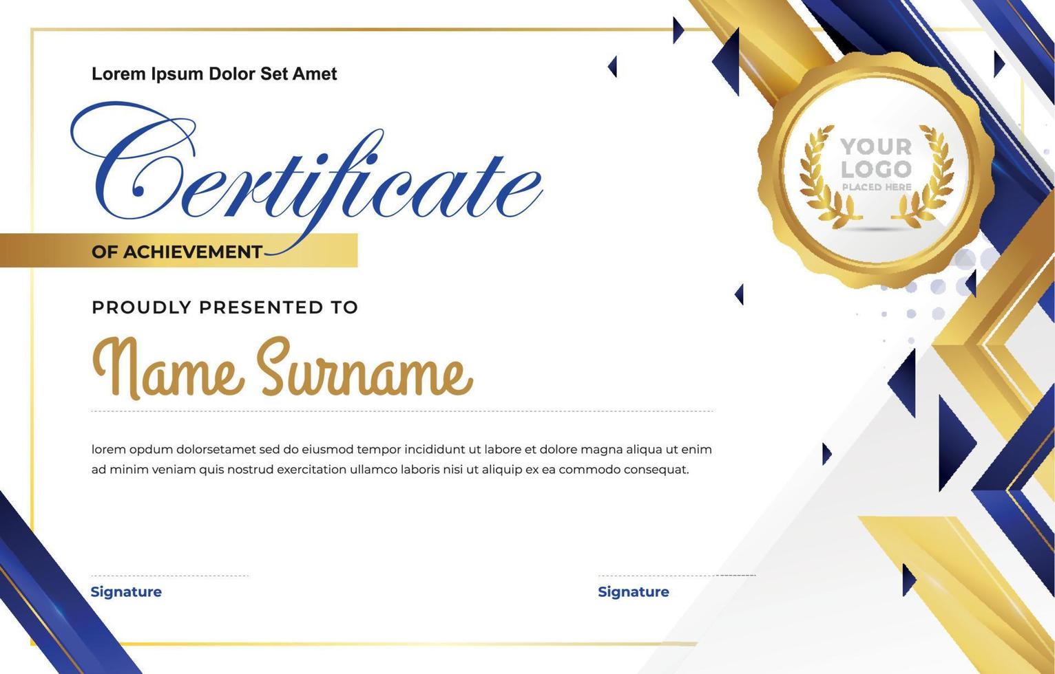 Professional Certificate Template vector