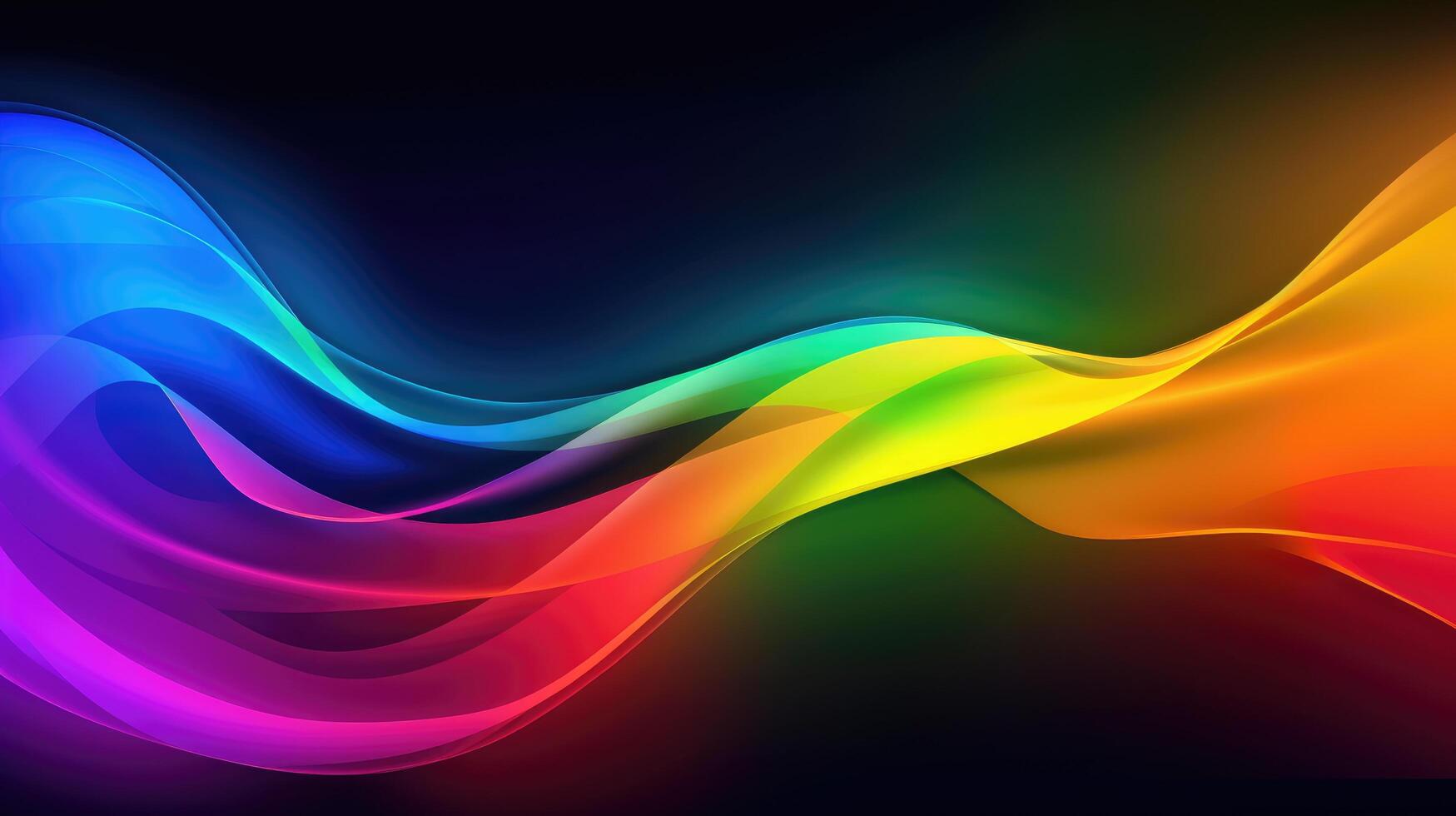 Modern background of rainbow gradients and curves with fluid, liquid motion with photo