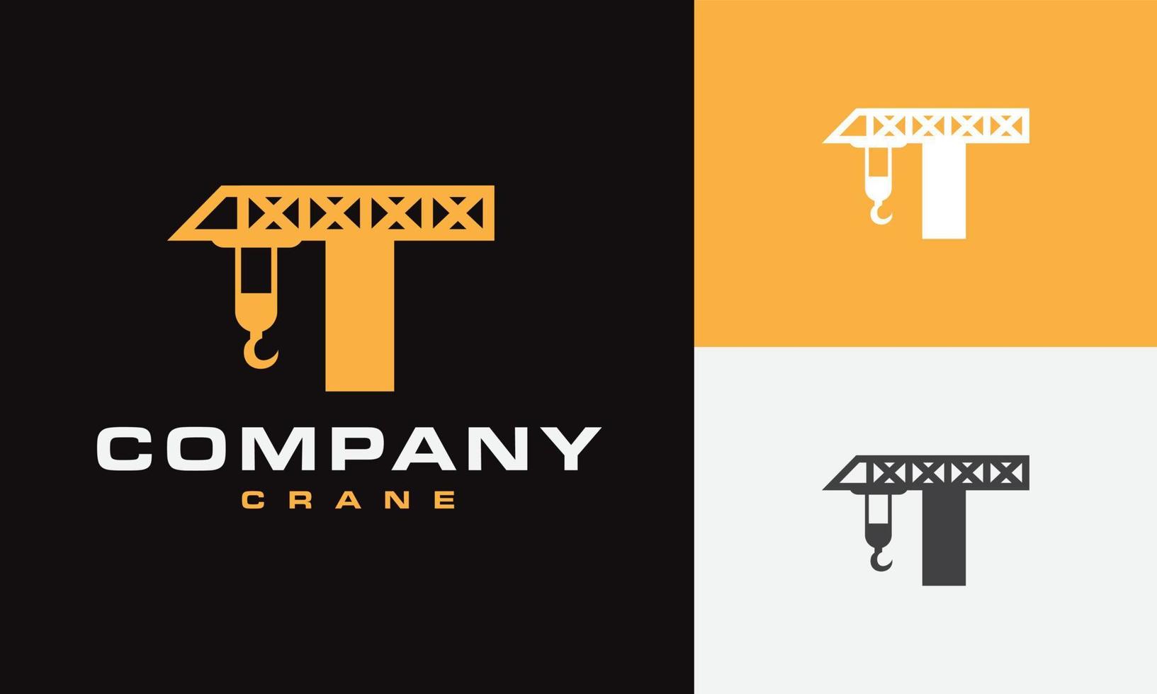 initials T crane logo vector