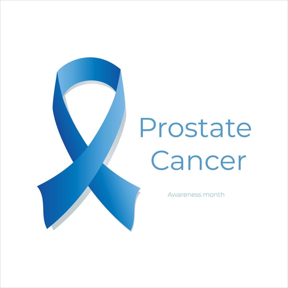 A symbol of men's health. Prevention of cancer in men in the month of November. Vector banner with blue ribbon