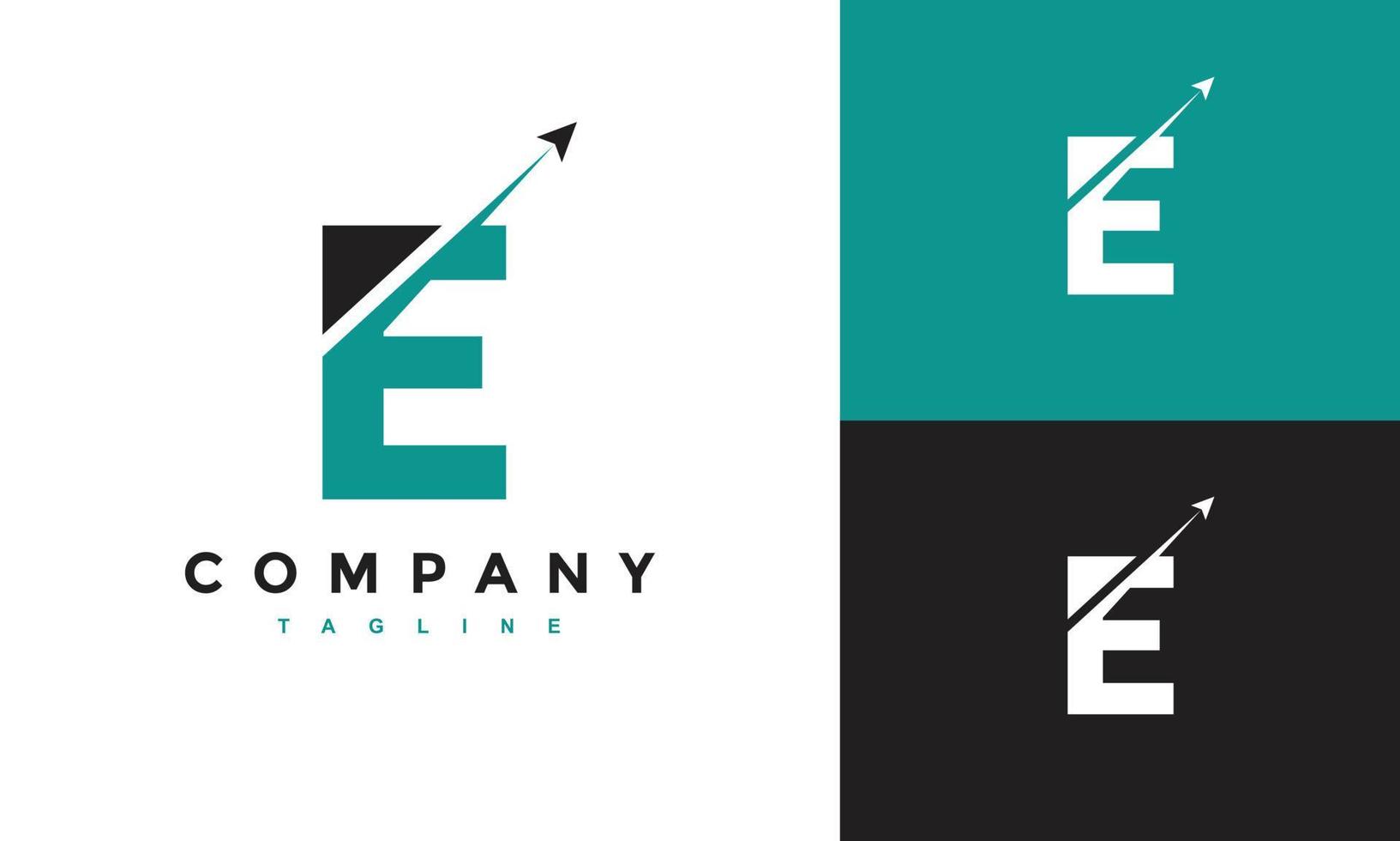 initial E launch fly logo vector