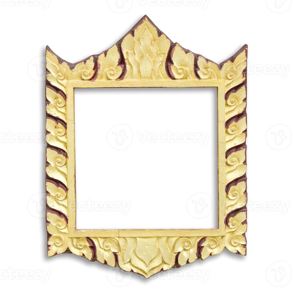 frame with thai style pattern isolated on white background, in thailand temple photo