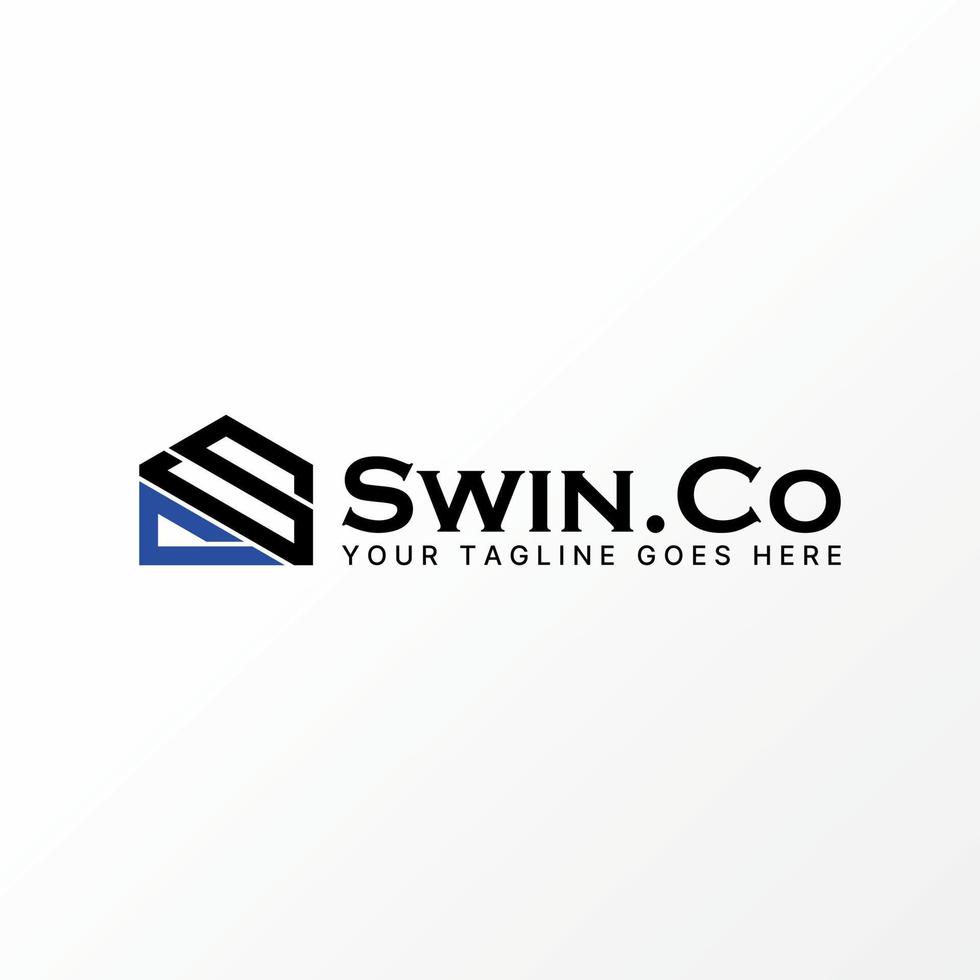 Logo design graphic concept creative abstract premium free vector stock letter SC or CS connect font house home line out. Related to monogram property