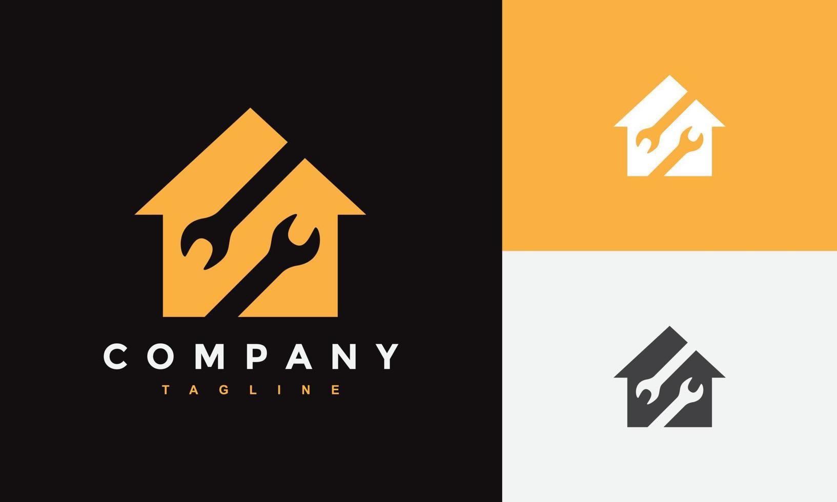 home and wrench logo vector