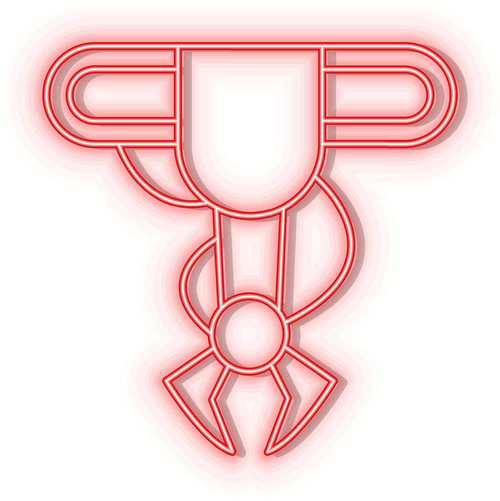 Retro style red neon vector icon hand, robotic, arm red neon icon.