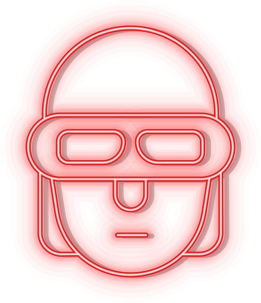 retro estilo rojo neón vector icono terminador, inteligente rojo neón icono.