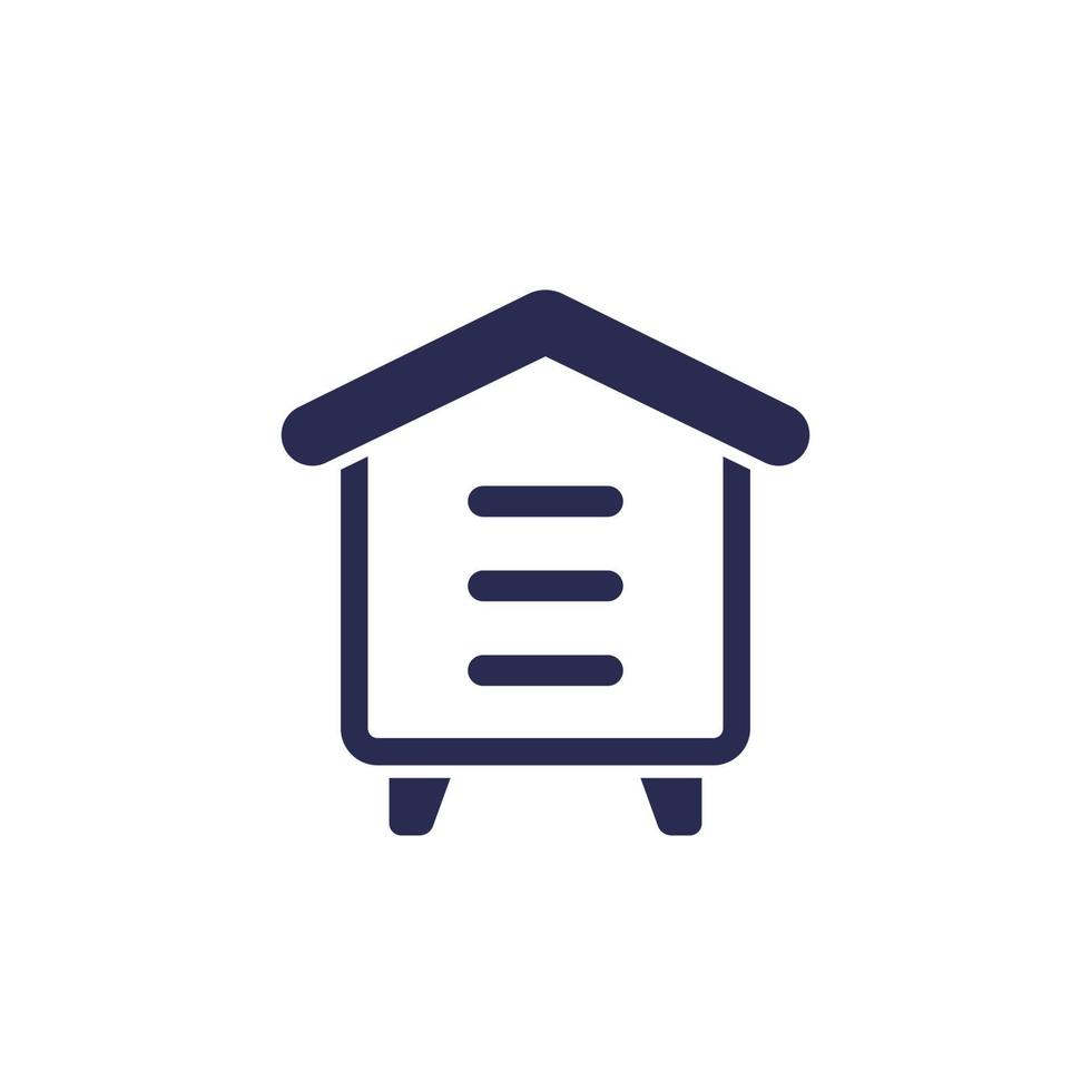 Hive or bee house icon on white vector