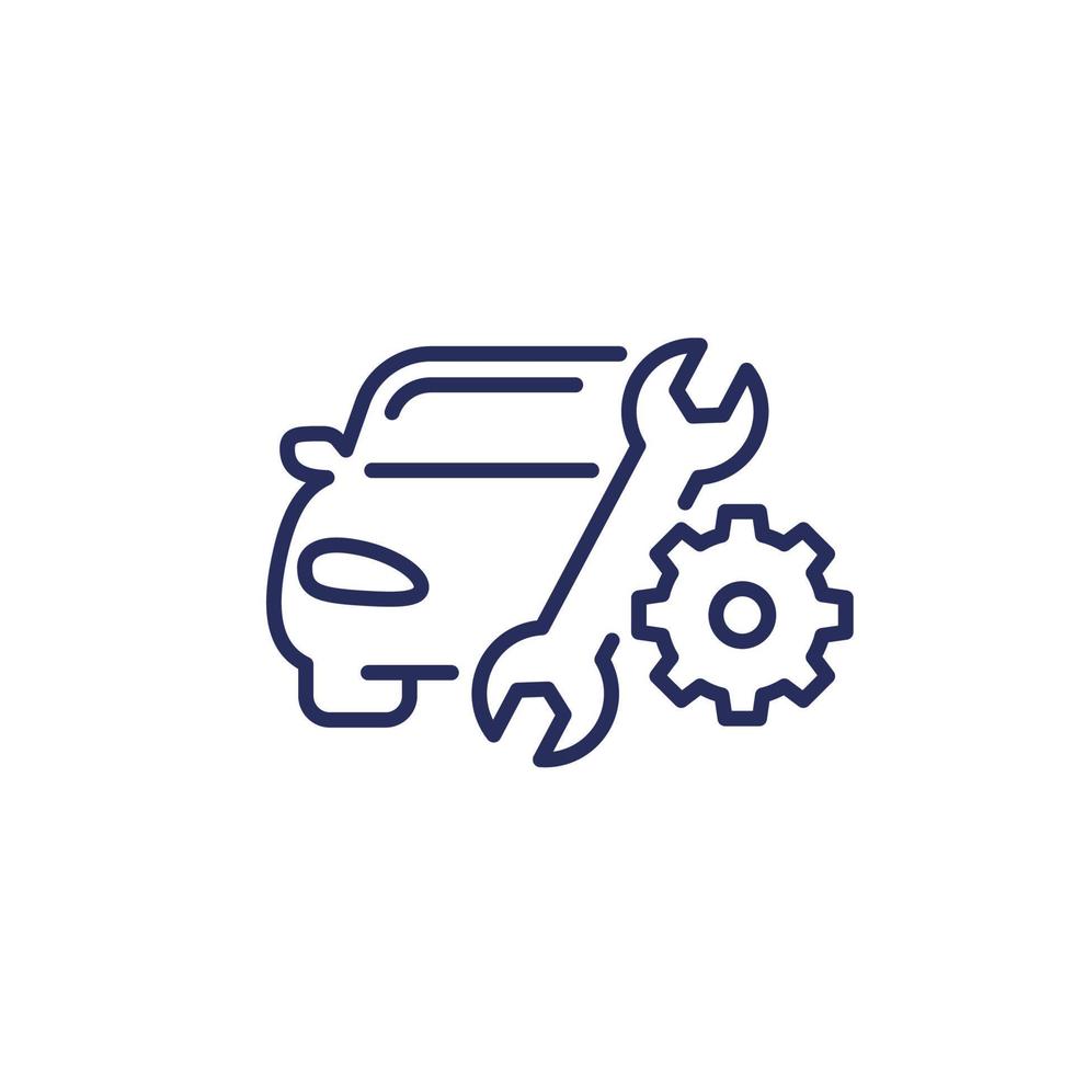 car repair service line icon with wrench vector