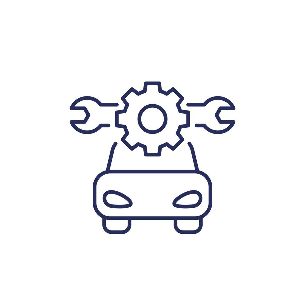 car repair service line icon on white vector