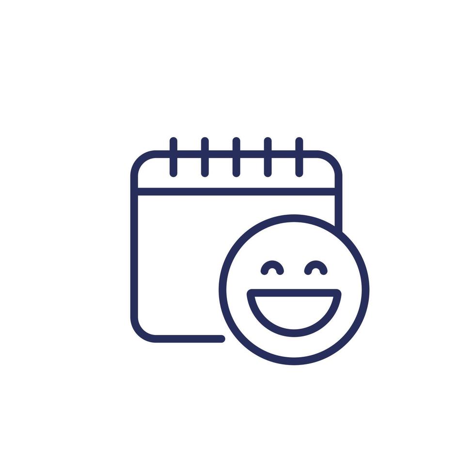 Fool day icon with a calendar, line vector