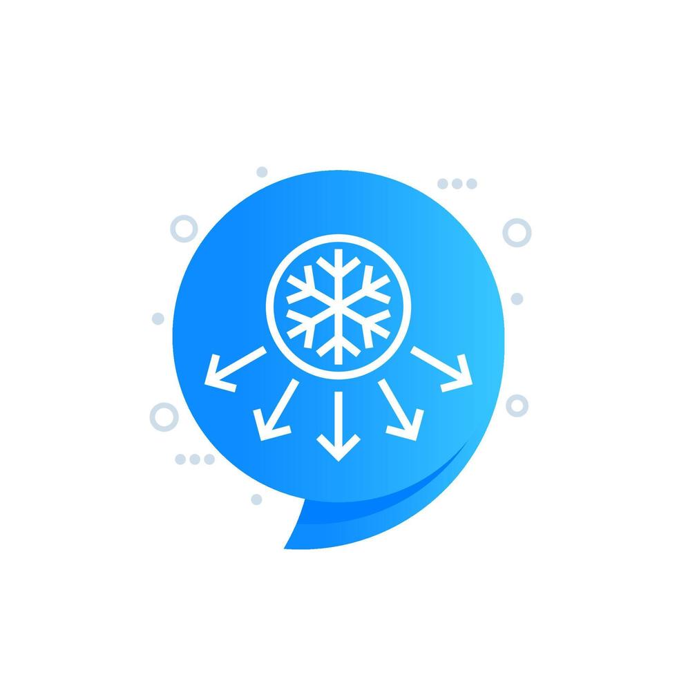 cooling, freezing icon for web vector