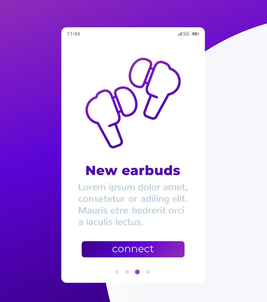 conectar nuevo auriculares ui diseño con línea icono vector