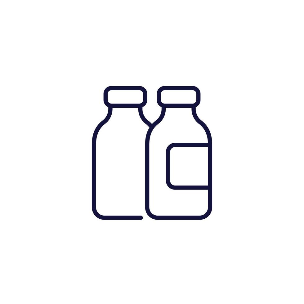 plastic bottles line icon on white vector