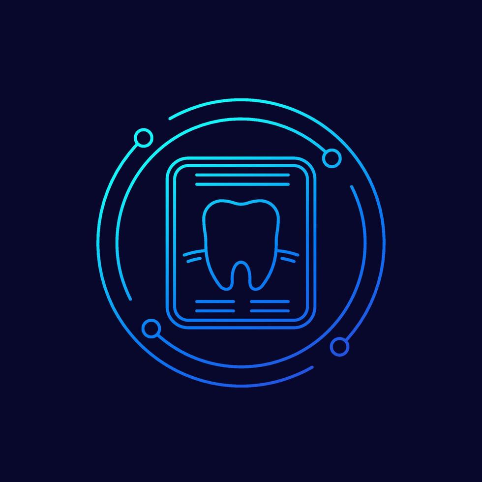 dental x-ray image icon, line vector