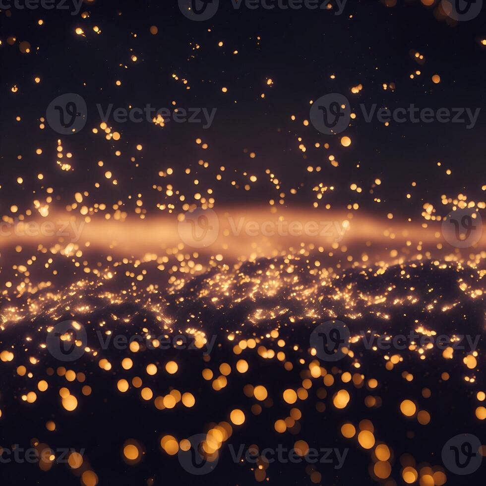 Abstract gold bokeh background ,Golden glitter defocused lights. photo