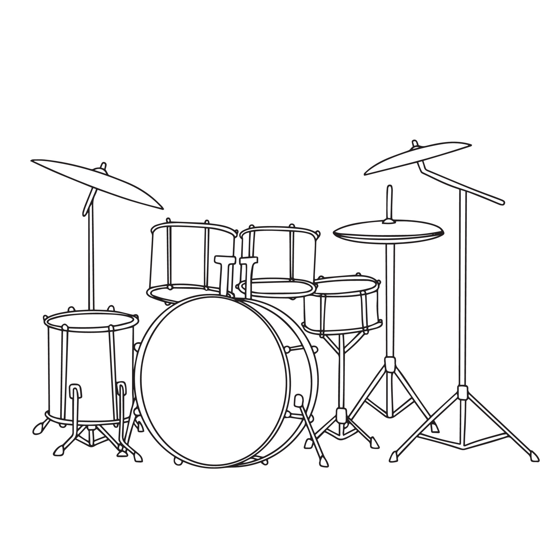 Drum in doodle style. Drum as outline illustration. Vector 22607891