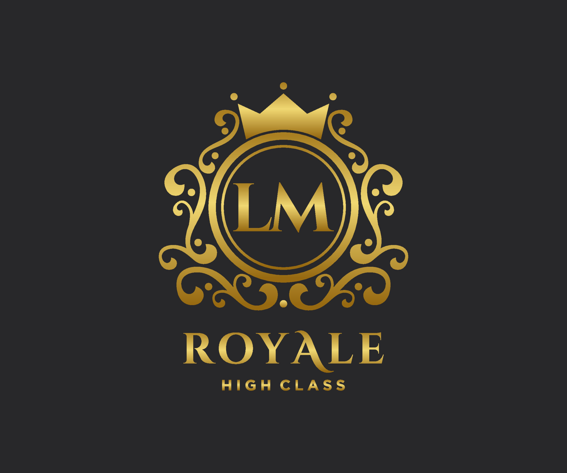 Gold Alphabet Letter Lm L M Logo Combination Icon Design Stock