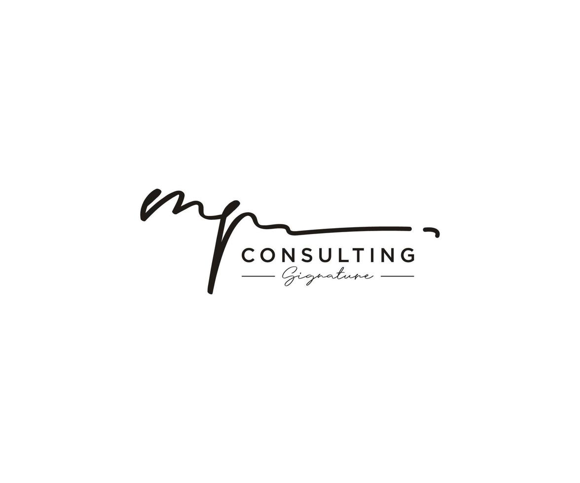 Initial MP signature logo collection template vector. Hand drawn Calligraphy lettering Vector illustration.
